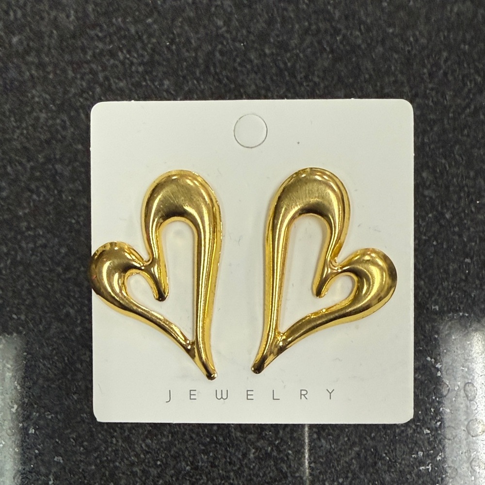 14K Gold-Plated Abstract Heart Drop Earrings